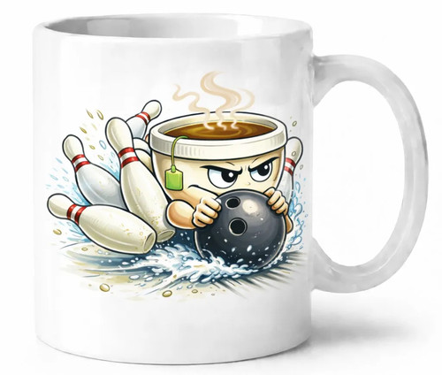 Bowling player coffee cup - bowling,