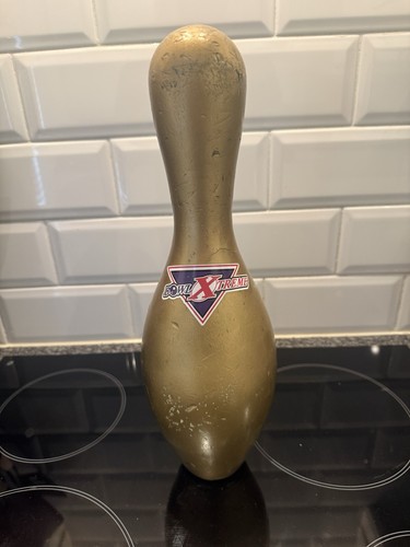 Gold bowling pin decorative - gold,