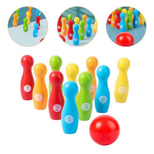 Assorted color wooden bowling - assorted,