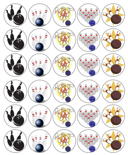 Bowling pins cupcake toppers - cupcake,