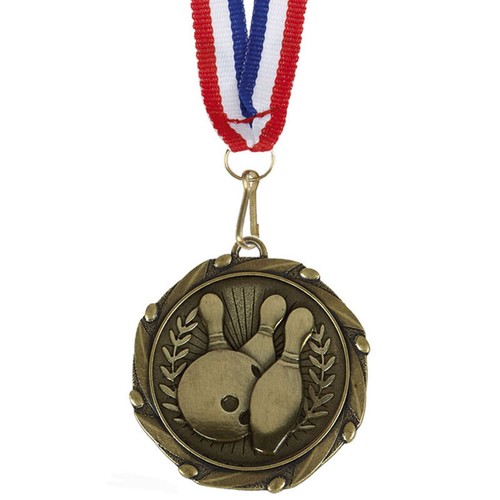 Ten pin bowling medals - ten,