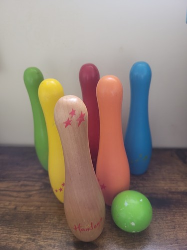 Hamleys wooden toy bowling - toy,