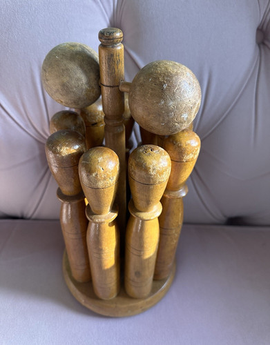 Ten pin wooden bowling - wooden,