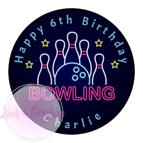 Personalised bowling sticker - bowling,