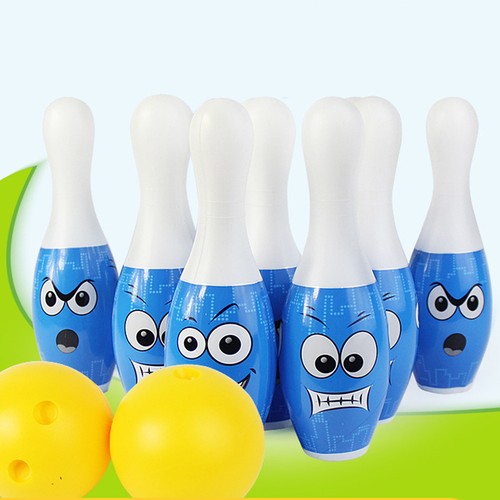 Blue kids bowling toys set - bowling,
