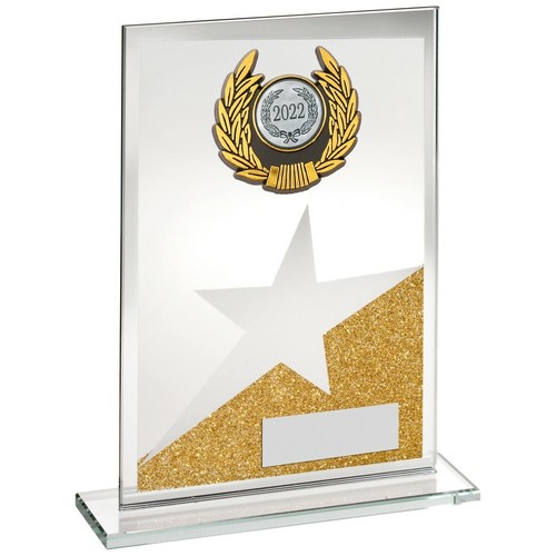 Gold glass star - star, plaque