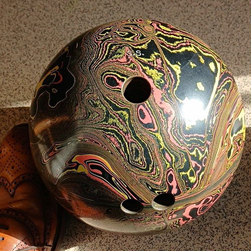 Drilled ten pin bowling ball - ten-pin,