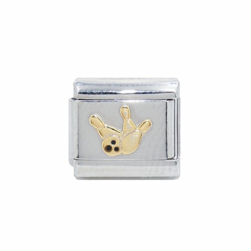 Bowling pins and ball gold - and,