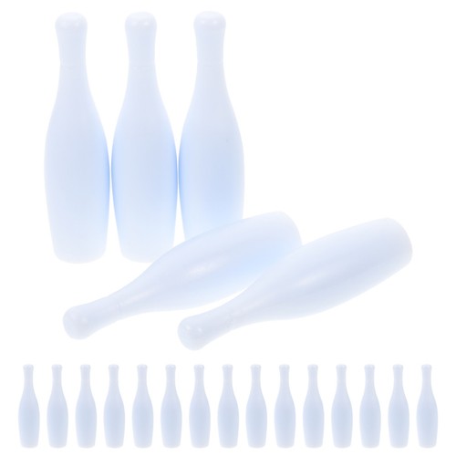 White plastic bowling pin - plastic,