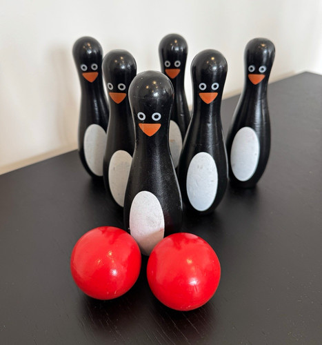 Wooden penguin skittles - wooden,